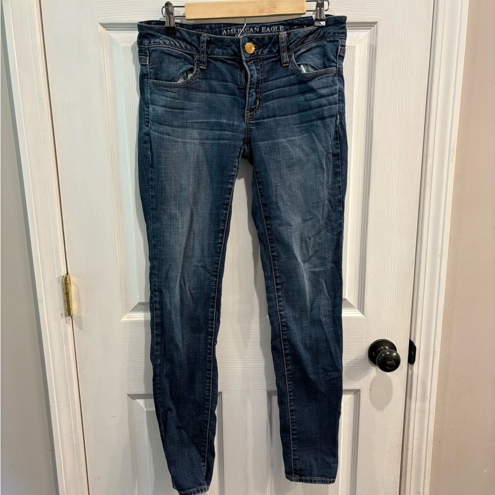 American Eagle Outfitters Blue Skinny Jeans Classic Fit